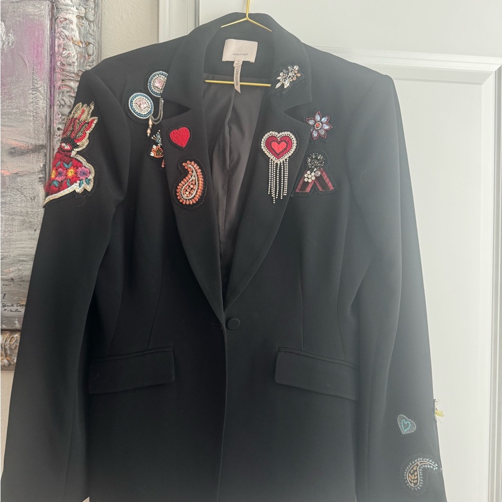 Embellished Black blazer CINQ A Sept